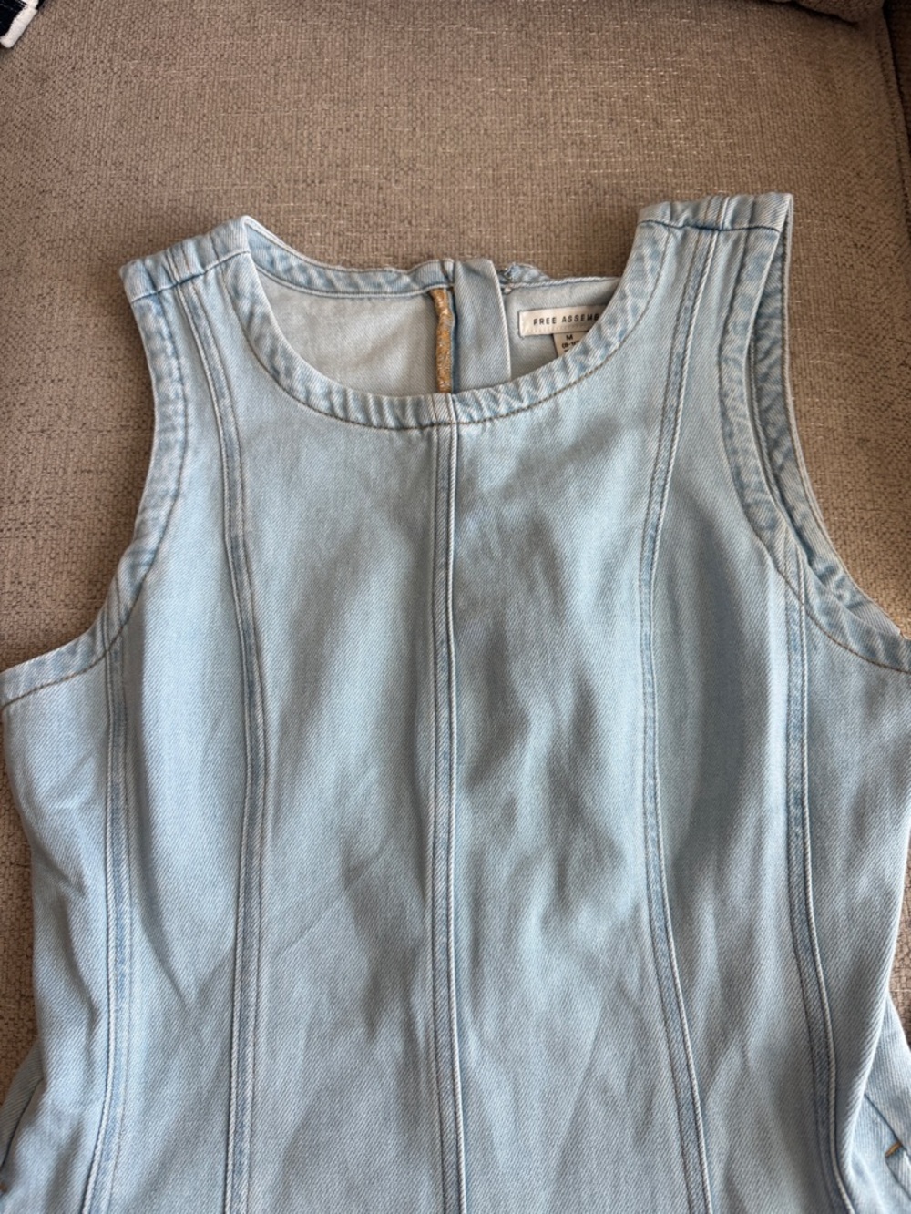 Light Blue Sleeveless Mini Dress - Picture 3 of 5